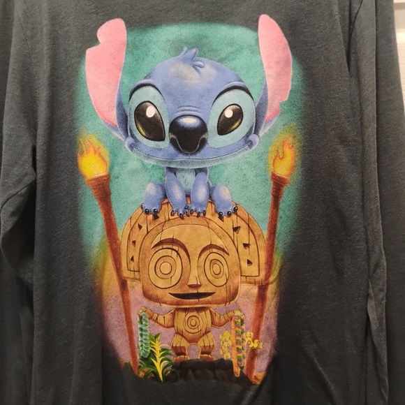 Disney Stitch Hoodie Wonderground Gallery Stitch Tiki Artwork Unique Size L - Picture 2 of 5
